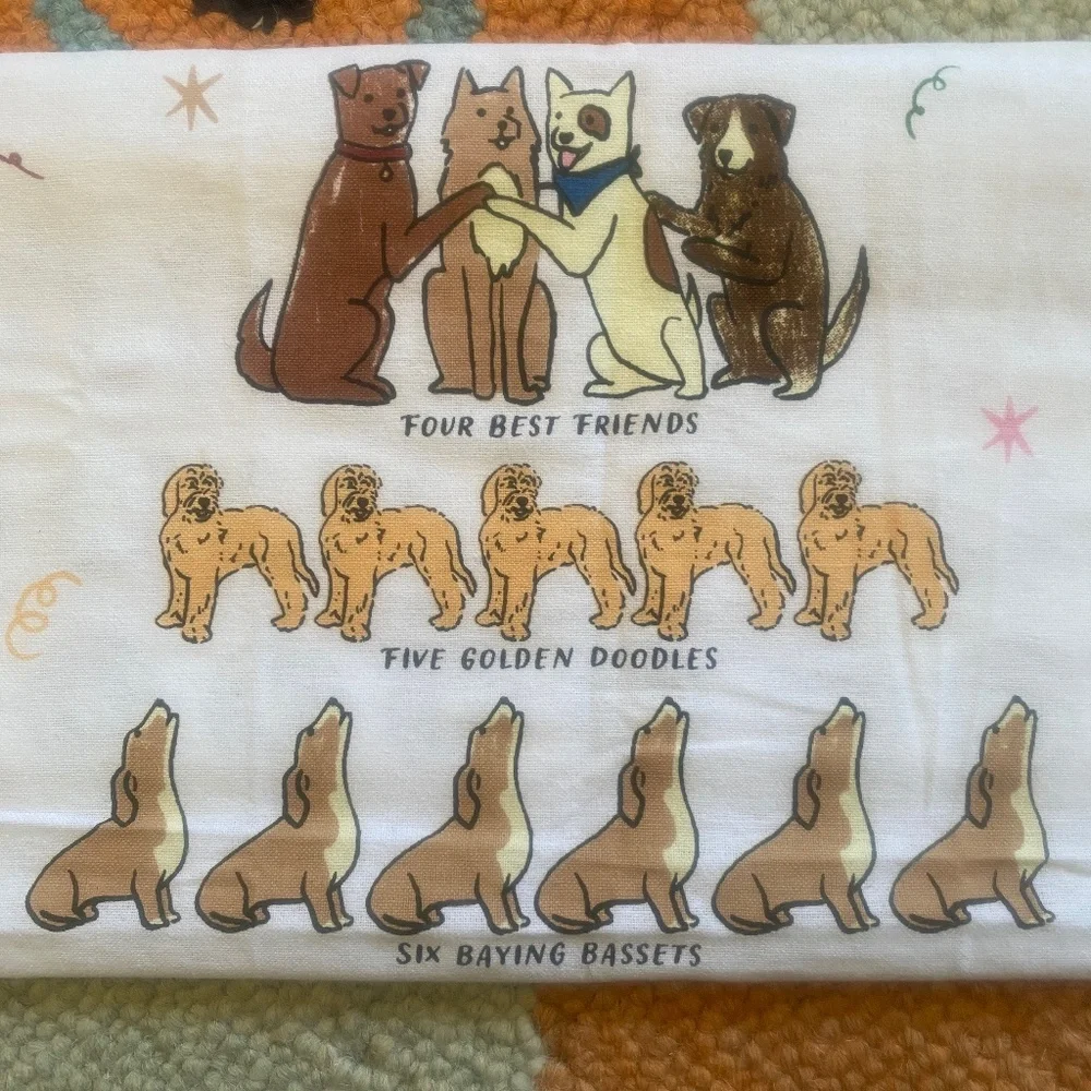 Sur la Table I 12 Dogs of Christmas I 12 Days of Dogs I Kitchen Towel